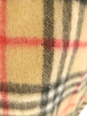 Vintage Burberrys Scarf 100% Cashmere England Nova Check Fringed