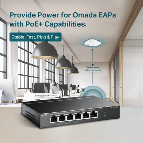 6 Port 10 100Mbps Desktop Switch with 4 PoE Ports for Surveillance Systems - Picture 3 of 6