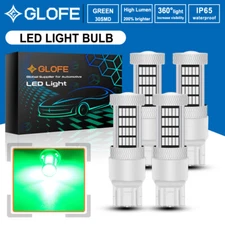 4X GLOFE 7443 7440 LED Green 92SMD Reverse Turn signal Parking Light Bulbs DRL