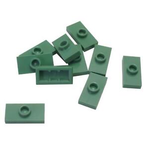 10 NEW LEGO Plate,Modified 1 x 2 Bottom Stud Holder Sand Green Groov 1 Stud
