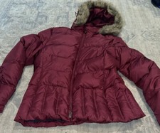 Roper Womens Sz Xl X-large Maroon Down Filled Faux Fur Good Coat