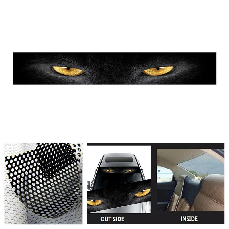 Car Sticker Decals For Front Windshield Window Sunshade Yellow Eye leopard DIY Foto 3 de 4