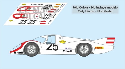 Decals Porsche 917 LH Le Mans 1970 3 25 1:32 1:24 1:43 1:18 slot calcas - Picture 3 of 3