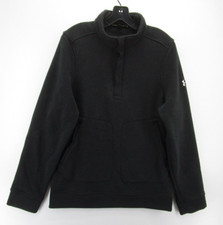 Under Armour Jacket Men Medium Black Cold Gear Golf 1/4 Zip Pullover Loose Logo