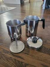 Flint EKCO VTG 8 Cup Coffee Maker Percolator; Stainless Steel 2-Stage Stove Top 