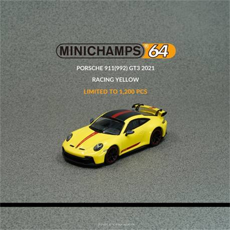 MINICHAMPS 1:64 Porsche 911 GT3 (992) 2021 Racing Yellow