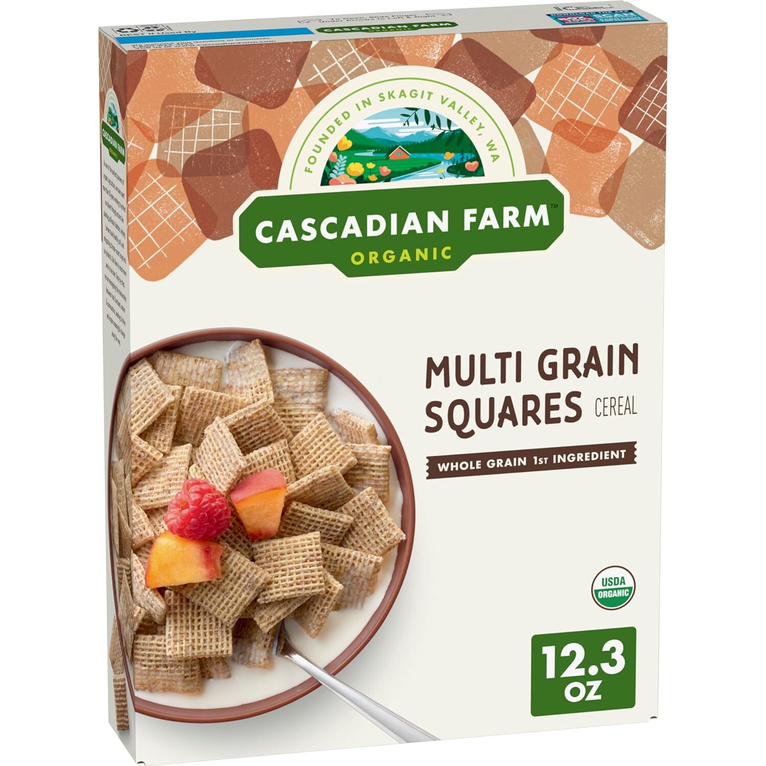 Хлопья Cascadian Farm Cereal Органические многозерновые квадратики 12,3 унции