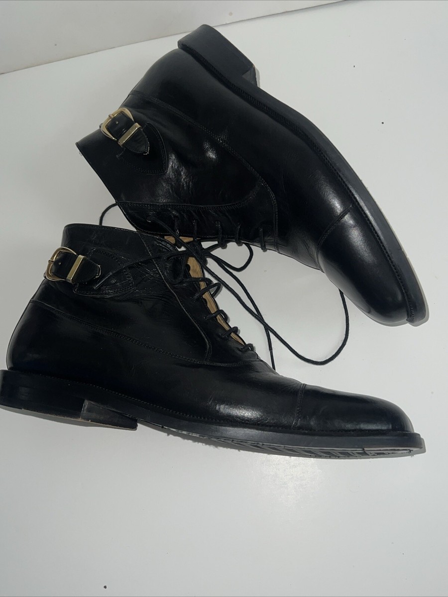 Magnanni Black Leather Zip Ankle Boots Size 8D.  Never worn outside my home. Magnanni Men main image 4