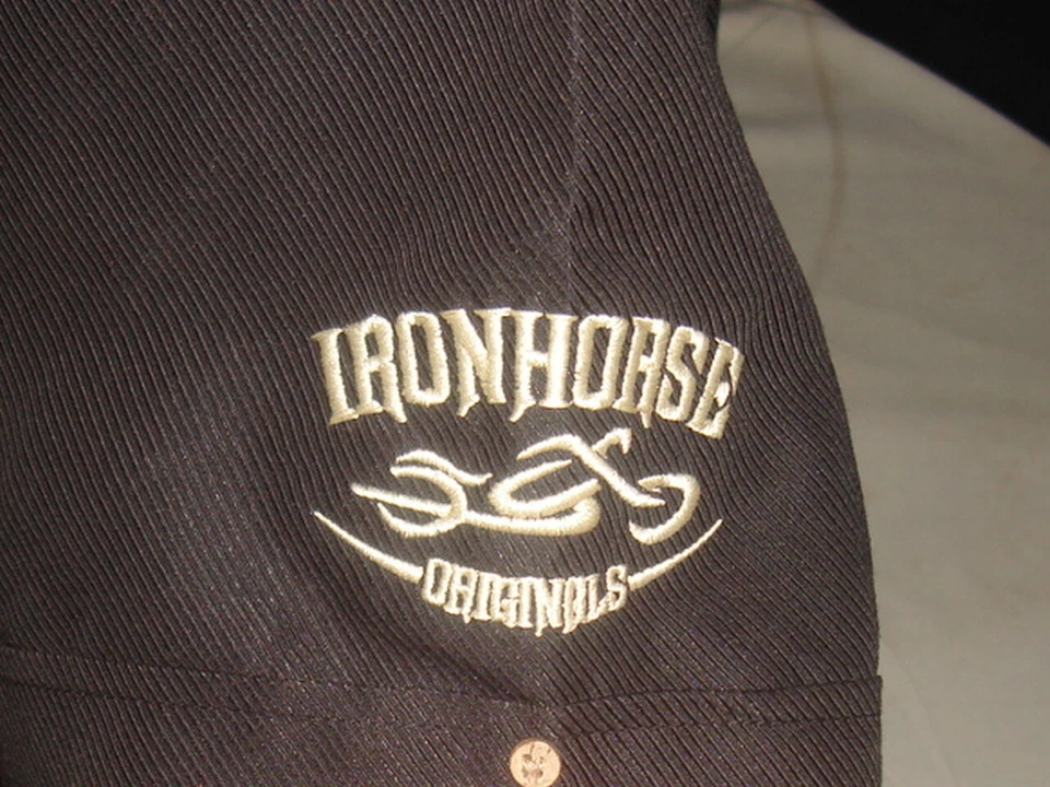 NWT CUBAVERA "IRONHORSE ORIGINALS" BLACK/CLAY RAYON/POLY S/S HAWAIIAN SHIRT SZ L - Image 2 of 4