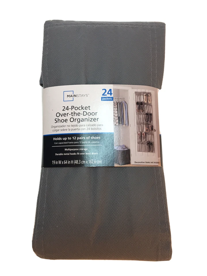 24-Pocket Over-the-Door Shoe or Craft Organizer in Gray - Mainstays - New - Image 2 of 3