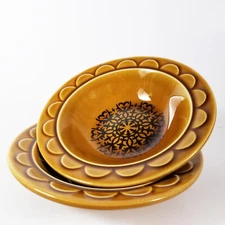 2 Homer Laughlin Bowls Coventry Castilian Harvest Gold 6" NO UTENSIL SCRATCHES