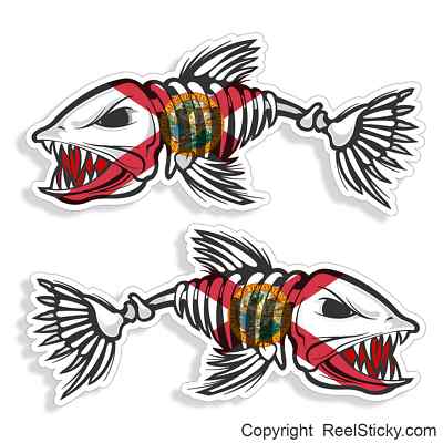 Purchase (2)Bone Fish Window Decal,Set Of 2,Truck Or Car, Boat,Skeleton Fish,Fishing In Lawton - Foto 8
