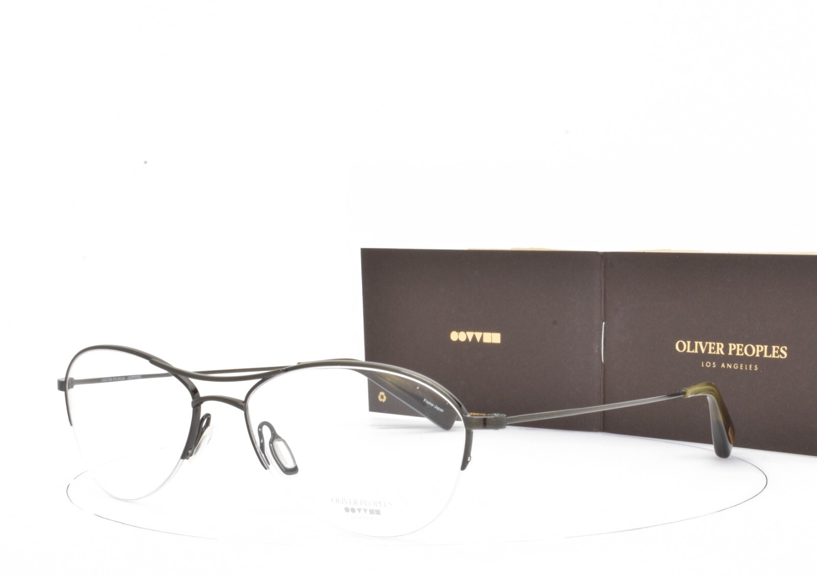 ОЧКИ Oliver Peoples В ЧЕРНОЙ ХРОМИРОВАННОЙ АВИАТОРСКОЙ ПОЛУОБОДКЕ 53-16-140 ASHER BKC