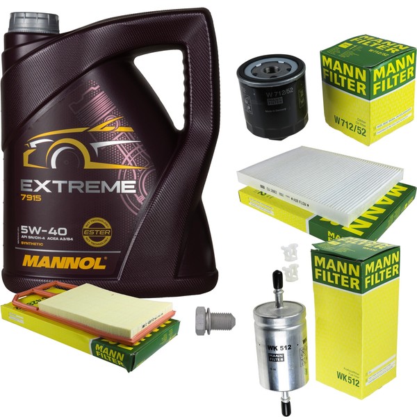 Mann Inspektionspaket 5 L Mannol Extreme 5W-40 FüR Vw Lupo 1.4 16V 1.6 Gti Polo-image