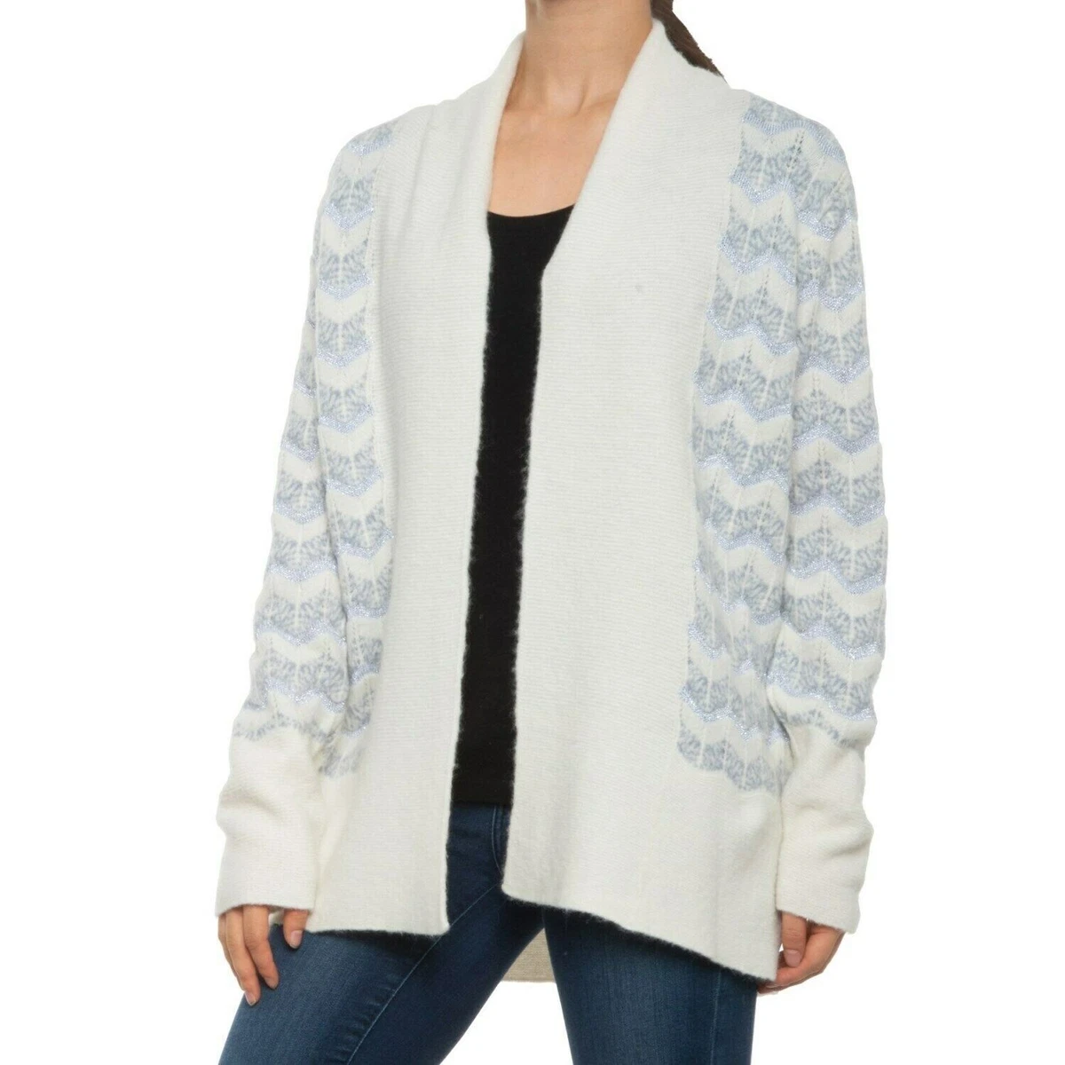 Chevron wool-blend cardigan
