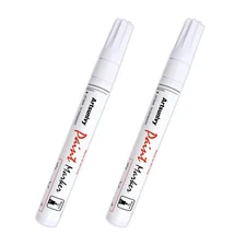 White Paint Pens marking pens Permanent Markers - 2 Pack Oil Based Waterproof...