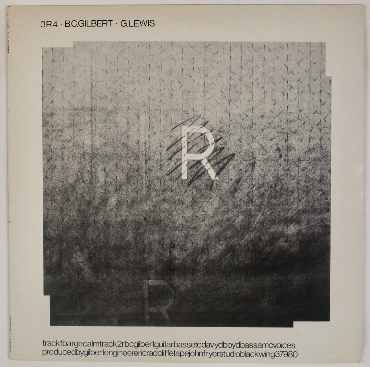 BRUCE GILBERT, G LEWIS: 3R4 UK 4AD CAD 16 Experimental LP BRUCE GILBERT, G LEWIS: 3R4 UK 4AD CAD 16 Experimental LP