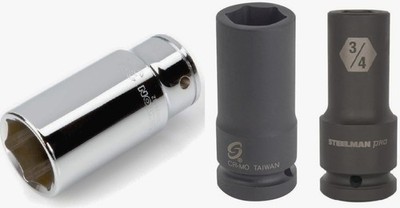 3/4 Drive Deep Sockets (Tekton 32mm Metric, Sunex 21mm Impact, Steelman 3/4 SAE)
