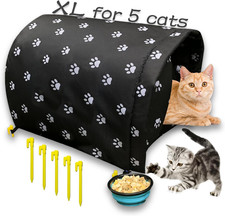 Size XL Cats Shelter Big for 5 Adult Cats Outdoor Feral Cat House for Winter, Wa