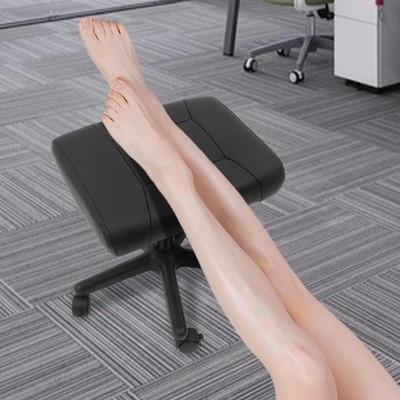 Office Foot Stool with Wheels, Height Adjustable Rolling Leg Rest Adjustable