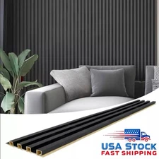 Art3D 8-Pack 96 X 6In. WPC Acoustic Slat Wall Panel for Modern Interior Decor, T