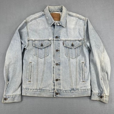 Levis Mens Light Wash Denim Trucker Jacket 70507-0311 Size M Blue Cotton Vtg USA