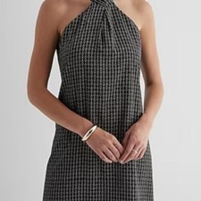 EXPRESS women’s XL Black & White Halter Dress 