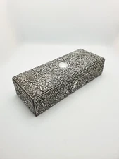 Fabulous Antique Sterling Silver Repoussé Jewellery or Trinket Box - 1897