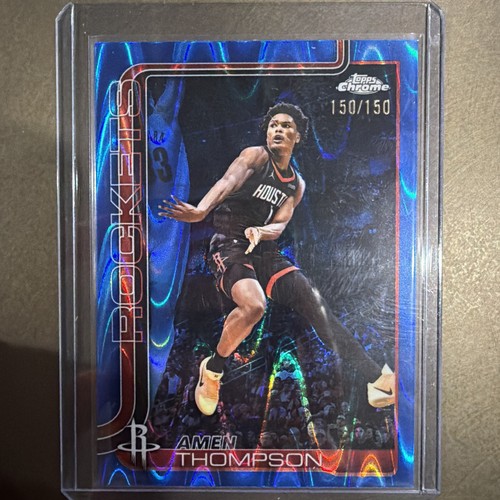 🔥 2025-26 Topps Chrome - Amen Thompson #17 Blue RayWave Refractor /150