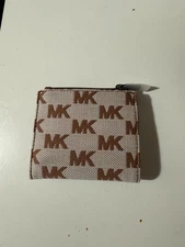 Michael Kors Cooper Logo Jacquard Bi-Fold Wallet in LUGGAGE FREE SHIPPING