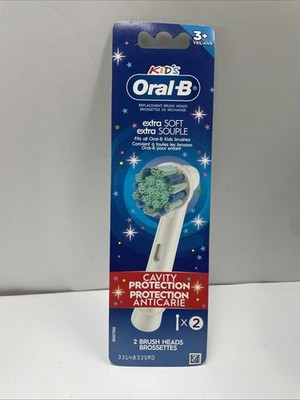 Oral-B Kids Extra Soft Replacement Brush Heads, 2 Count, Cavity Protection