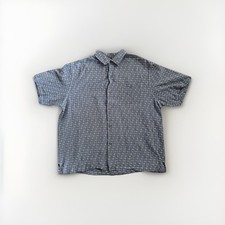 Tommy Bahama Men's Shirt Size XL Short Sleeve Button Down Silk Cotton Blend Blue