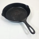 Griswold Cast Iron Skillet No 8 704N Vintage 10.5" Pan Pot Double Spout Erie