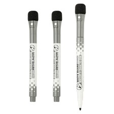 Magnetic Whiteboard Pen, 1-2mm Fine Tip Dry Erase Black Markers, 3 Pcs