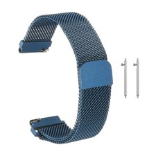 16mm Stainless Steel Metal Mesh Watch Band with Magnetic Buckle, Blue