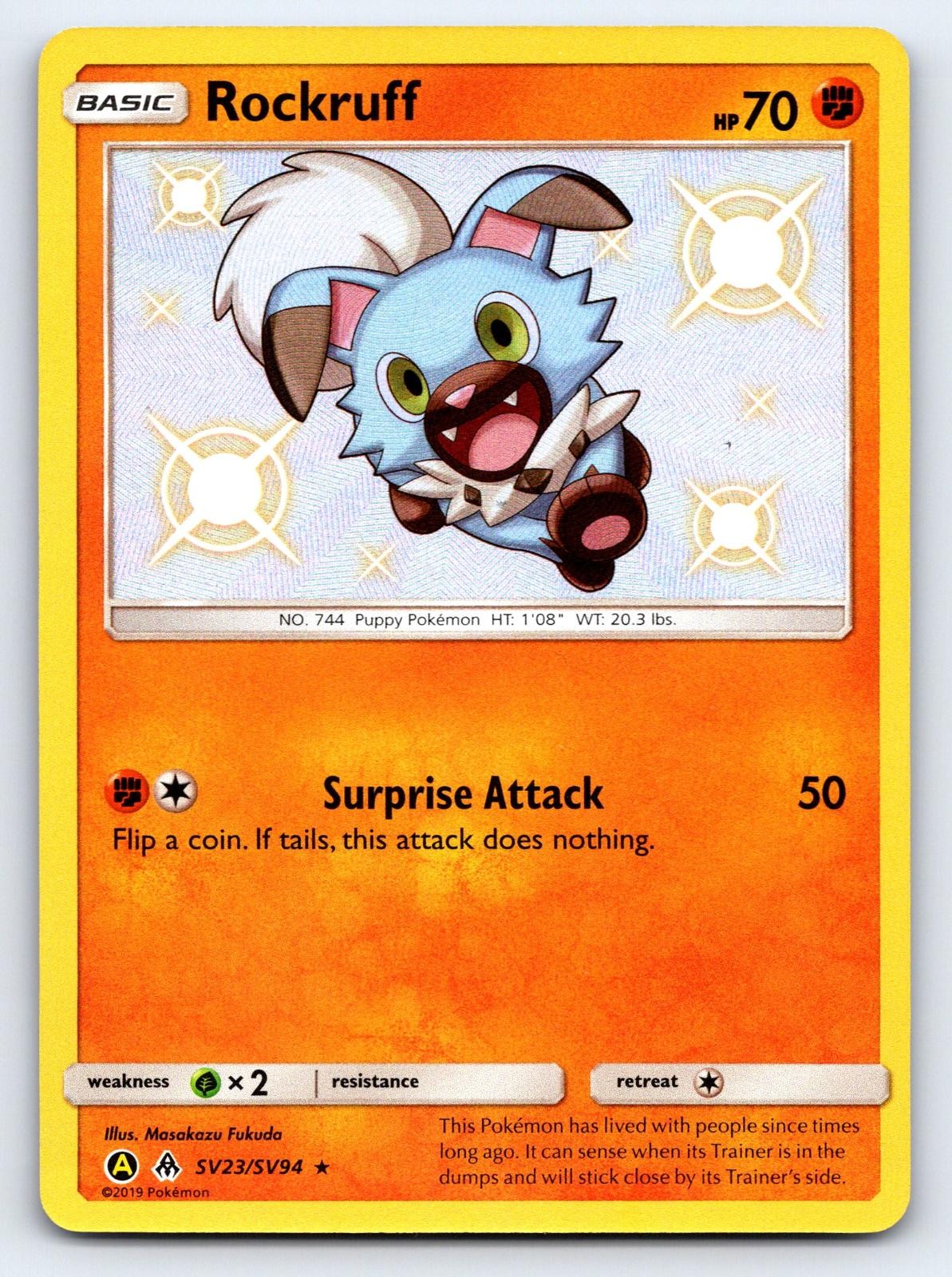 Rockruff SV23/SV94 Shiny Rare Hidden Fates Shiny Vault Pokemon Near Mint