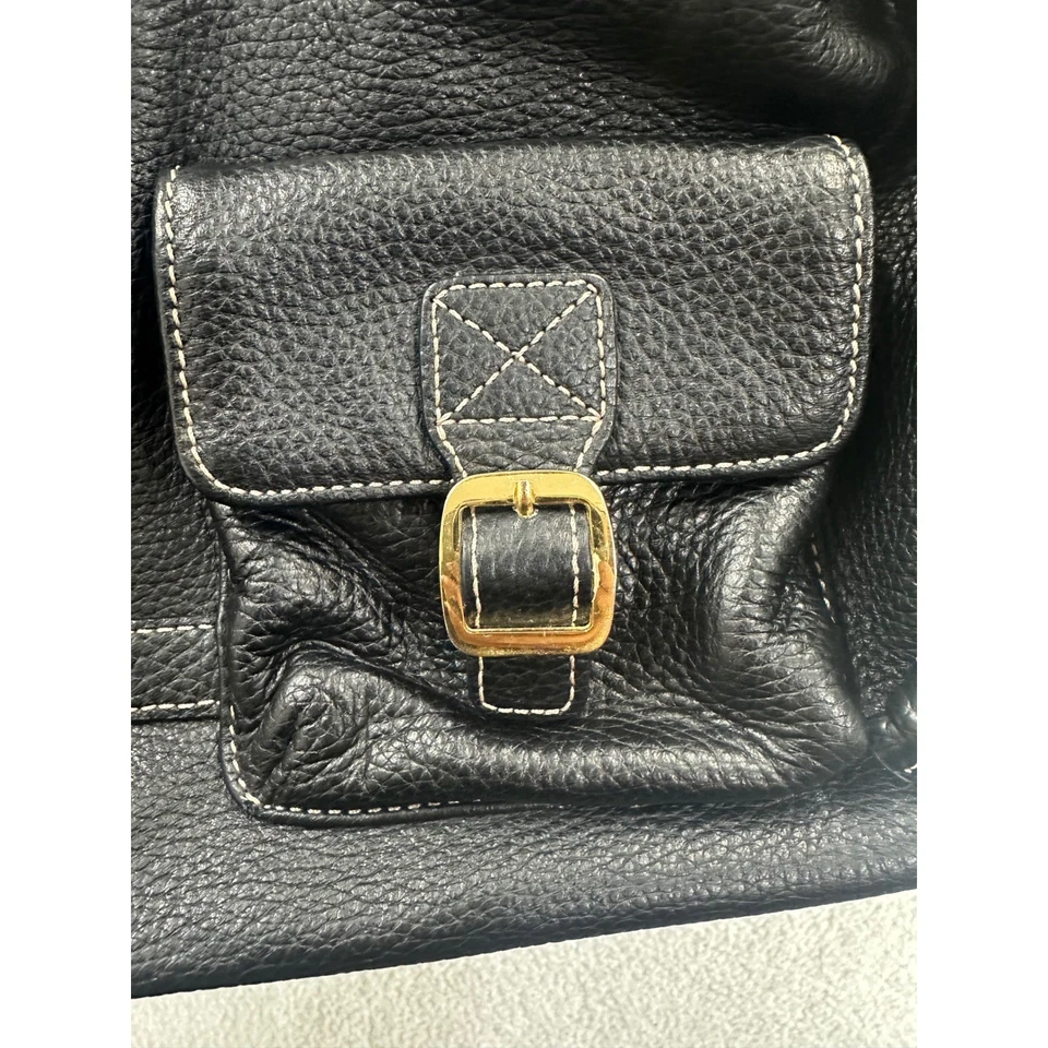 MAXX 纽约黑色皮革单肩包金色扣翻盖口袋流浪汉钱包 — 第 3/4 张图片