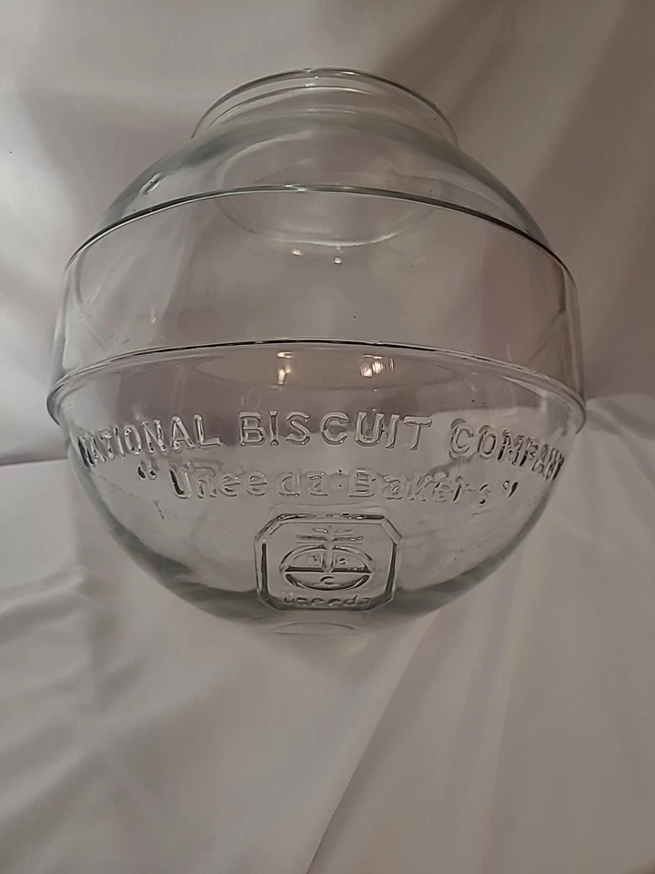 Antiguo tarro de vidrio NATIONAL BISCUIT CO encimera tienda exhibición panaderos Uneeda Foto 2 de 4