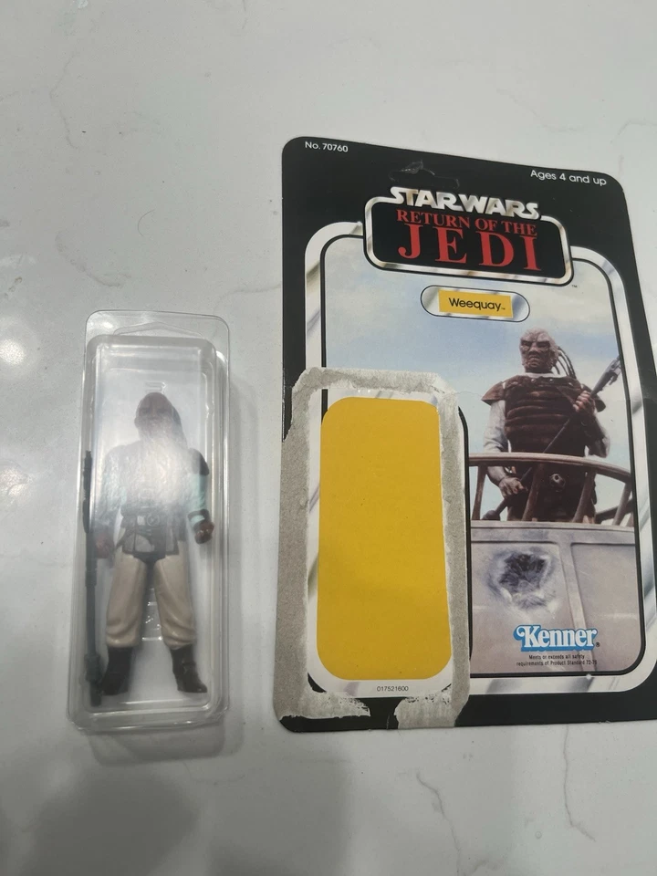 Weequay Vtg UNPUNCHED 65Back Star Wars ROTJ 1983 Kenner Figure Card Back Encased - Image 2 of 4