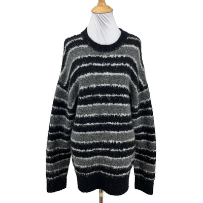 AllSaints Sweater Mens M Medium Oskar Striped Oversized Fit Wool