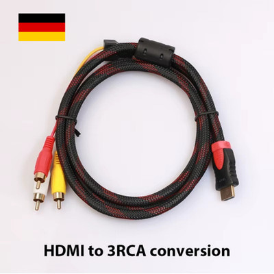 HDMI zu 3RCA Scart Adapter Kabel Audio Video TV Chinch Stecker Cable 1,5m
