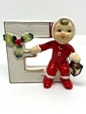 Vintage Lipper & Mann NOEL Christmas Kid  White Letter E Replacement Japan