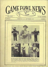 VINTAGE COLLECTIBLE Gamefowl News Magazine  Devoted to Game Fowl september 1946
