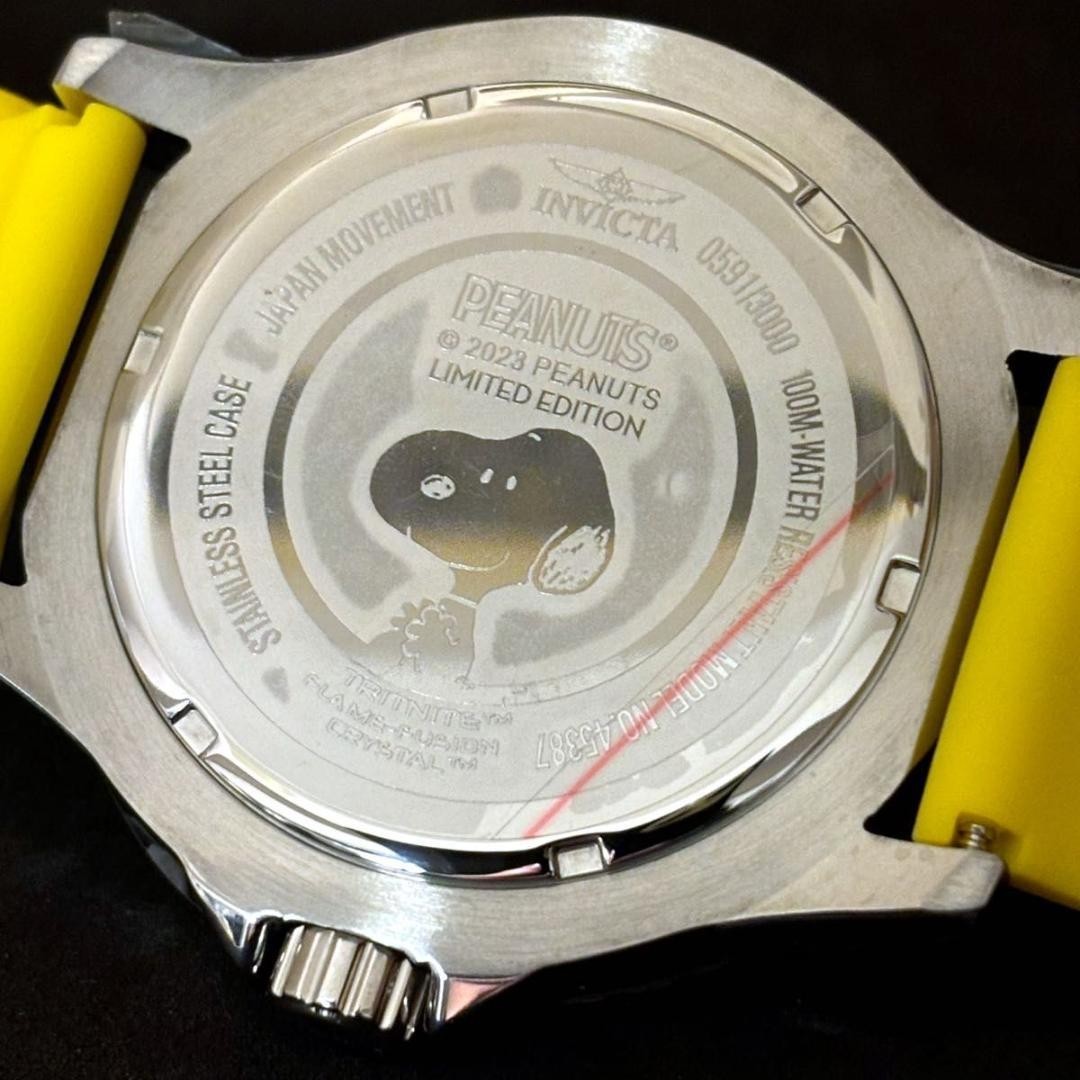 INVICTA Snoopy Woodstock Watch Yellow Dial Quartz 48mm PEANUTS