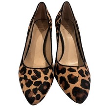 INC International Concepts Lepard Print Calf Fur 3" Heels 7
