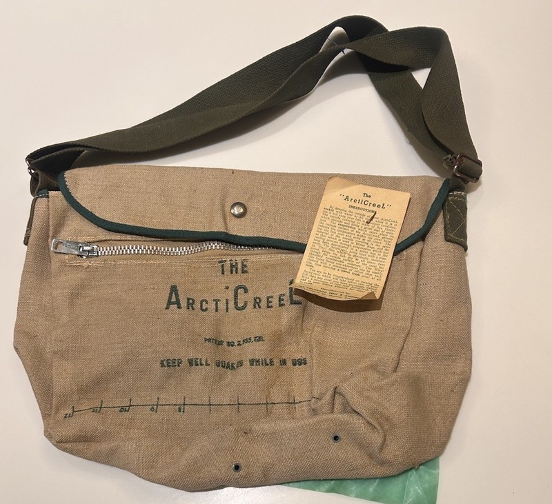 Vintage ArctiCreel Flax Linen Fishing Bag Colorado Tent & Awning Co. Label