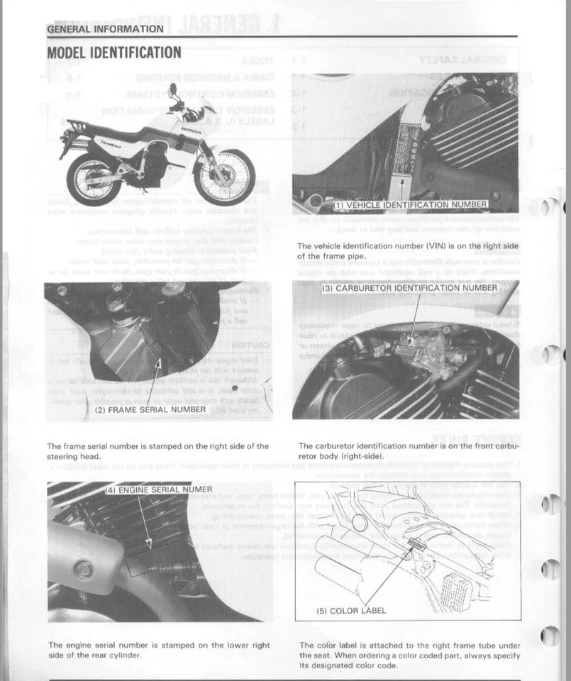 MANUALE di OFFICINA per HONDA XL 600 V TRANSALP - 1986 al 2001 PDF in INGLESE - Immagine 2 di 4