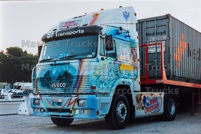 LKW Foto Iveco Truck Frankreich blau BF Transports; SERRE CHEVALIER #a3qq