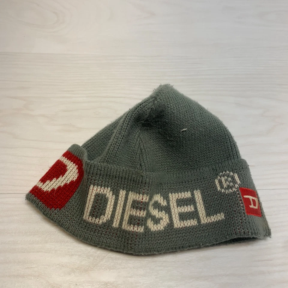 Gorro Diesel Vintage Raro Gris Rojo Unisex Lana Foto 2 de 4