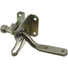 National Hardware 4 Inch Automatic Gate Latch, Zinc Plated Steel, Weather wood